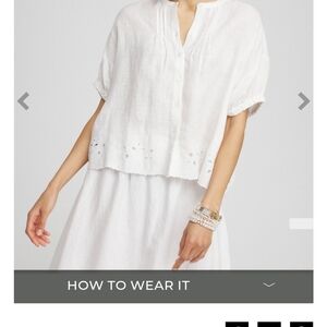 Chico's Pintuck Dolman Sleeve Linen Shirt